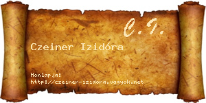 Czeiner Izidóra névjegykártya